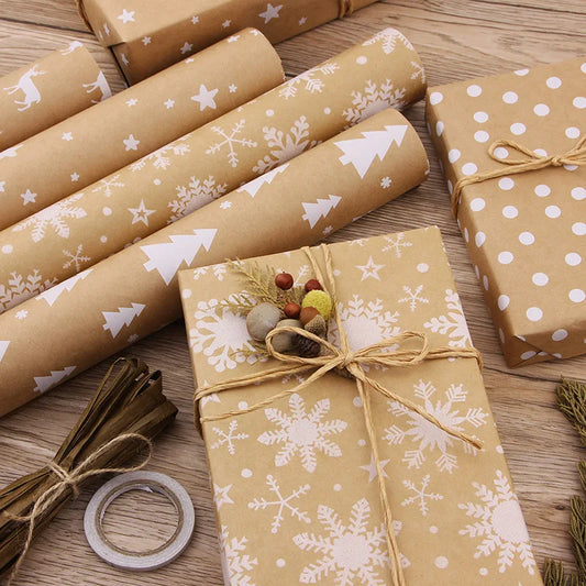 Holiday Gift Wrap – Festive Christmas Kraft Paper for Gifts & Party Decor