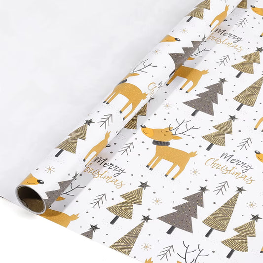 Festive Deer & Tree Wrapping Paper – Birthday & Christmas Gift Wrap