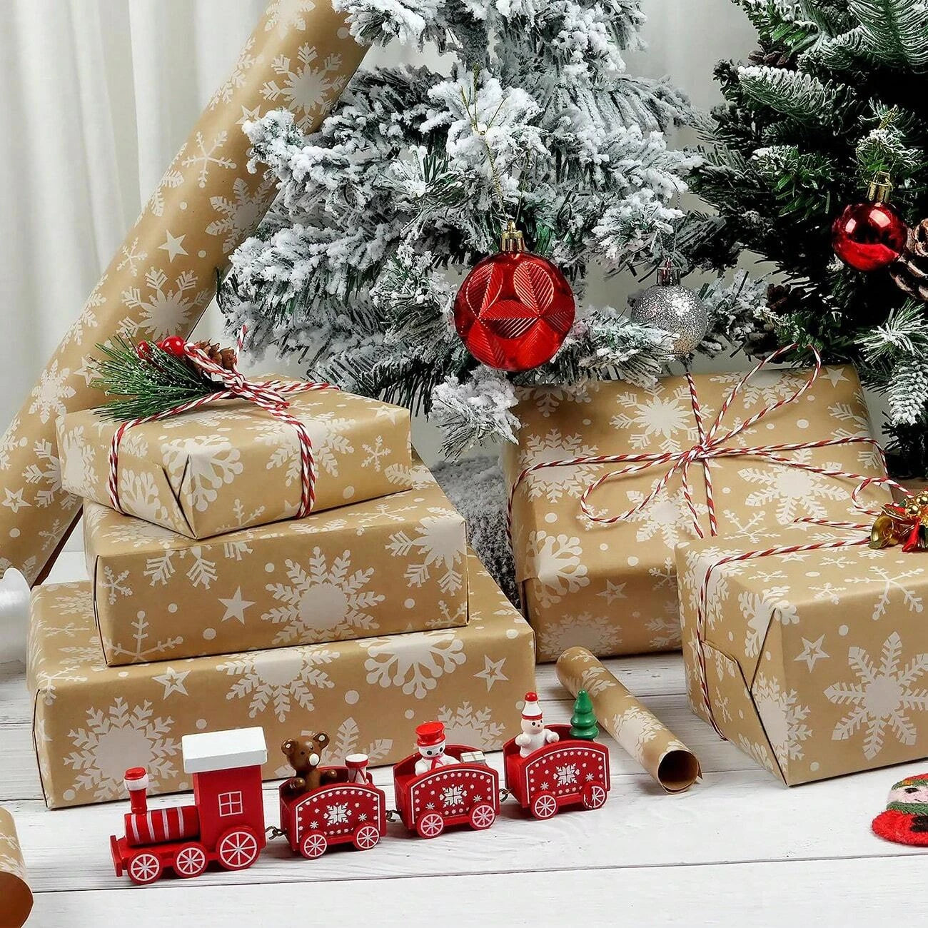 Holiday Gift Wrap – Festive Christmas Kraft Paper for Gifts & Party Decor