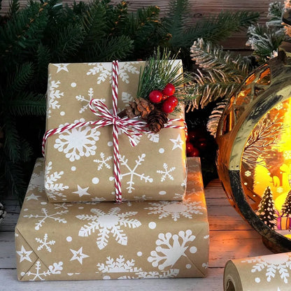 Holiday Gift Wrap – Festive Christmas Kraft Paper for Gifts & Party Decor