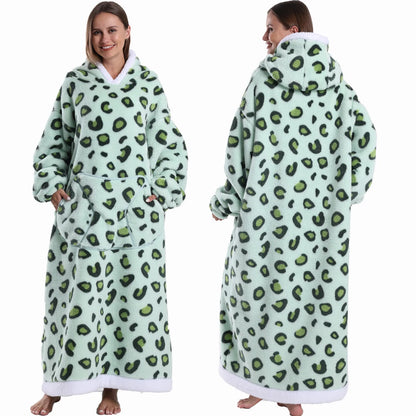 Super‑Long Fleece Blanket Hoodie – Cozy Christmas & Holiday Designs, Warm Oversized Pullover