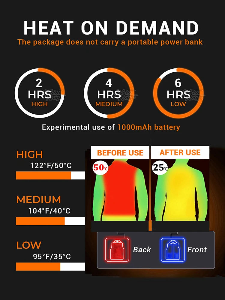 27-Zone Heated Vest – Fast Heat, 3–7 Day Delivery, Stay Warm All Winter