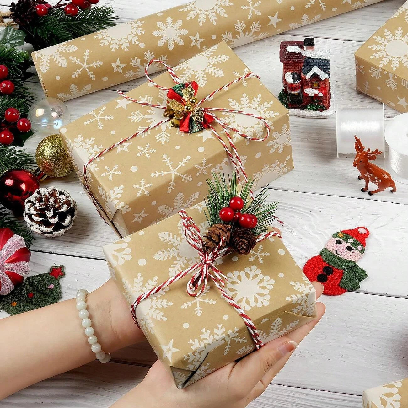 Holiday Gift Wrap – Festive Christmas Kraft Paper for Gifts & Party Decor