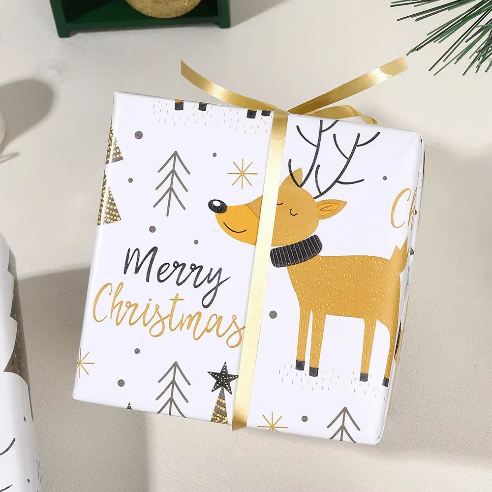 Festive Deer & Tree Wrapping Paper – Birthday & Christmas Gift Wrap